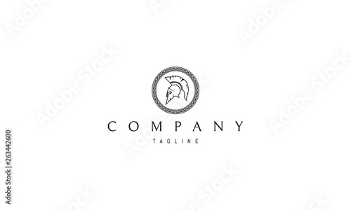 Greek Helmet Abstract Black vector logo 5 design