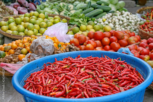 vegetables at the market in laos