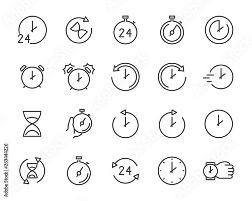 set of time icons, such as alarm, watch, stopwatch