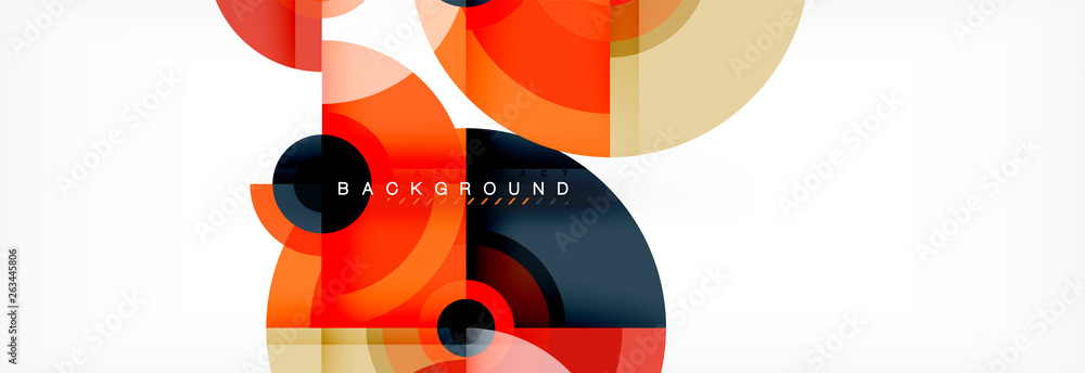 Flying circles geometric abstract background Flying circles geometric abstract background