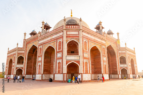 Delhi, India, 30 March 2019 - Humayun's tomb is the tomb of the Mughal Emperor Humayun in Delhi, India. The tomb was commissioned by Humayun's first wife and chief consort, Empress Bega Begum