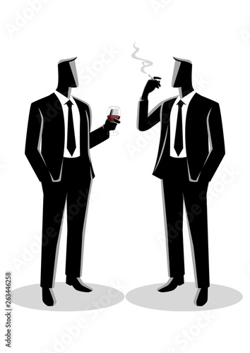 Businessmen casually talking with each other