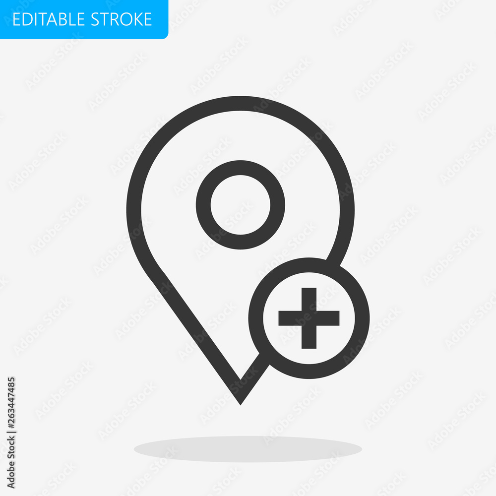 Location Add Icon Editable Stroke. Pixel Perfect Vector Location Add Icon Editable Stroke. Pixel Perfect Vector