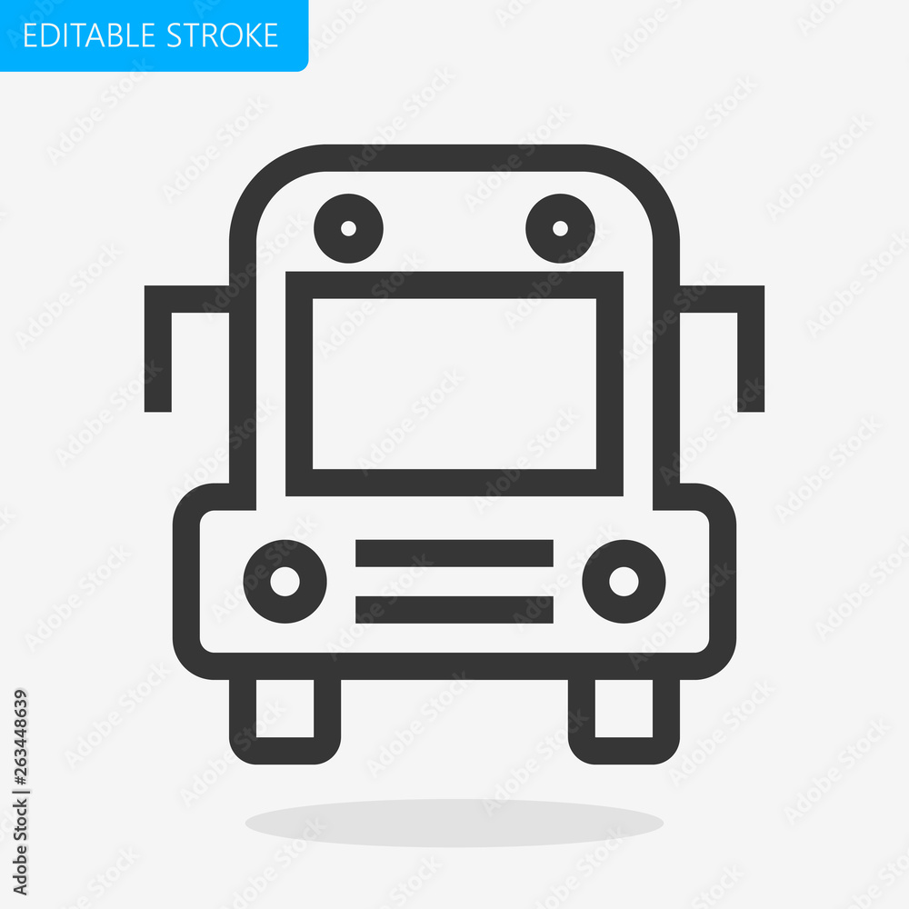 School Bus Icon Editable Stroke Pixel Perfect Vector School Bus Icon Editable Stroke Pixel Perfect Vector