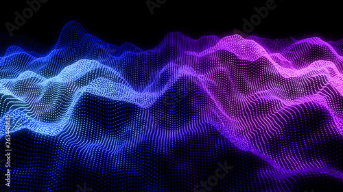 Music abstract background. Equalizer for music, showing sound waves with musical waves, background equalizer. 3d rendering.