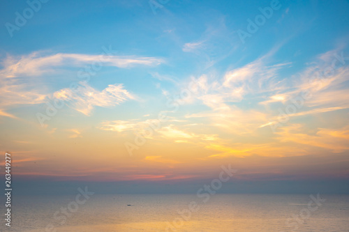 Colorful nice sky and ocean in sunrise time
