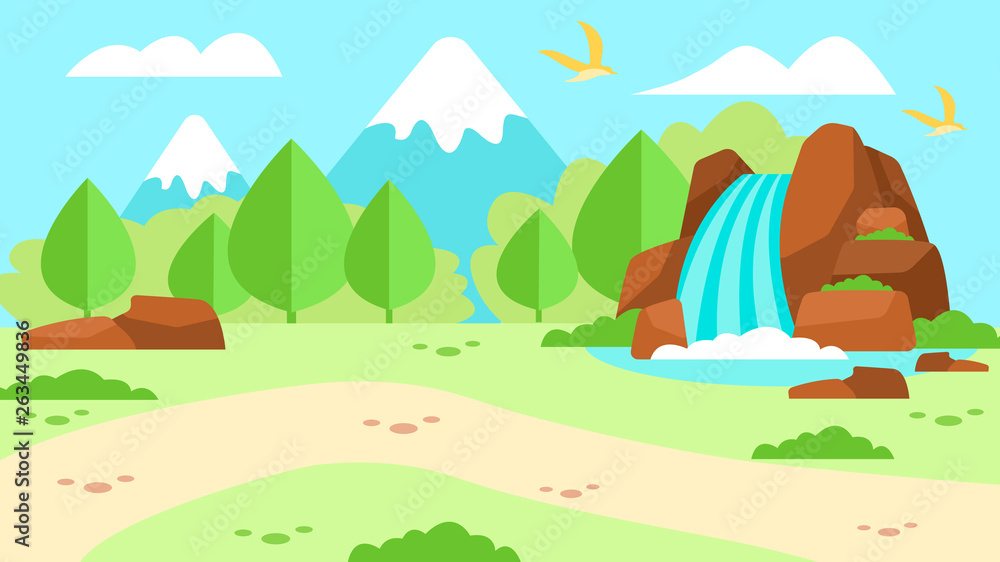 Advertising Banner with Mountain Nature Landscape Advertising Banner with Mountain Nature Landscape