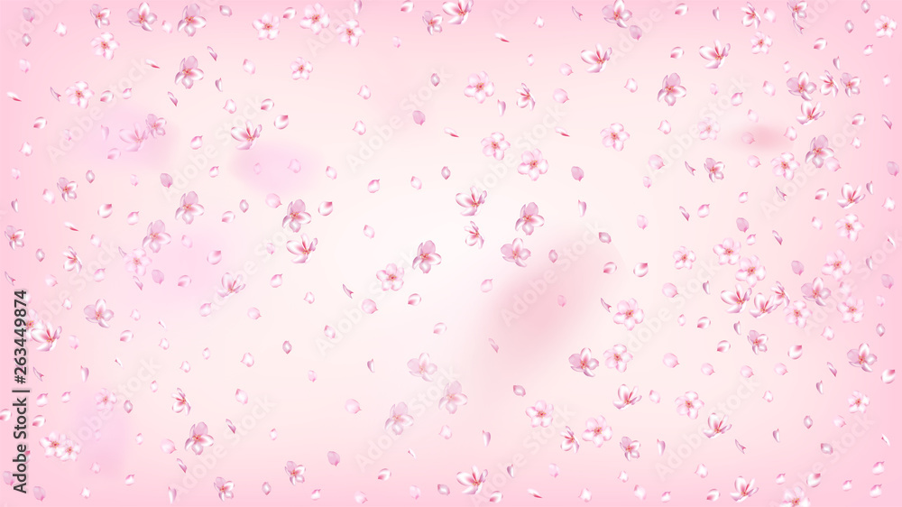 Nice Sakura Blossom Isolated Vector. Tender Blowing 3d Petals Wedding Pattern. Japanese Blurred Flowers Illustration. Valentine, Mother's Day Pastel Nice Sakura Blossom Isolated on Rose Nice Sakura Blossom Isolated Vector. Tender Blowing 3d Petals Wedding Pattern. Japanese Blurred Flowers Illustration. Valentine, Mother's Day Pastel Nice Sakura Blossom Isolated on Rose