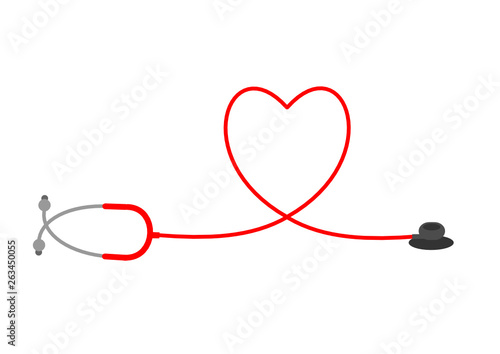 red heart and stethoscope