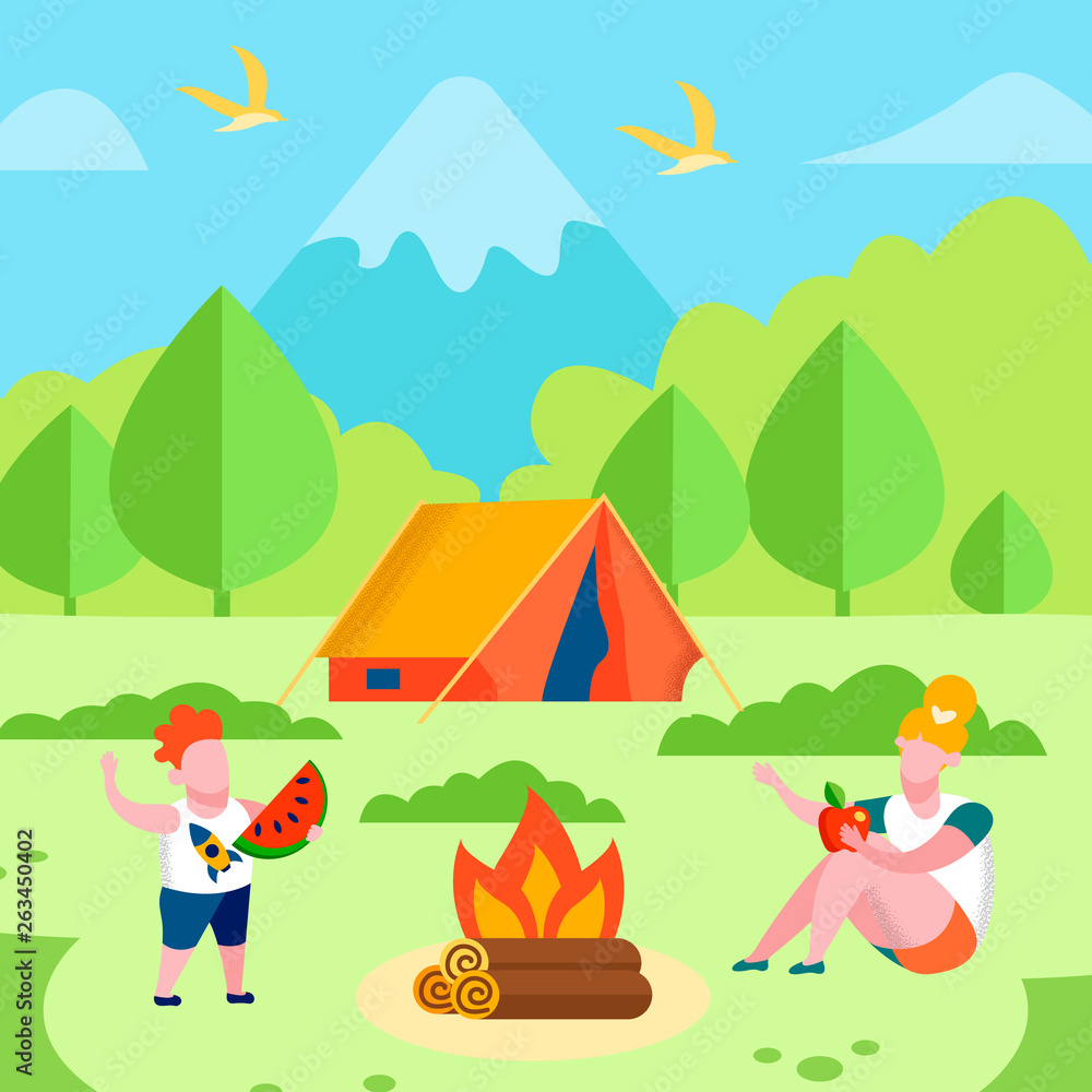Brother Sister on Picnic Recreation Promo Banner Brother Sister on Picnic Recreation Promo Banner