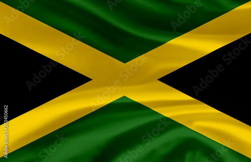 Jamaica waving flag illustration.