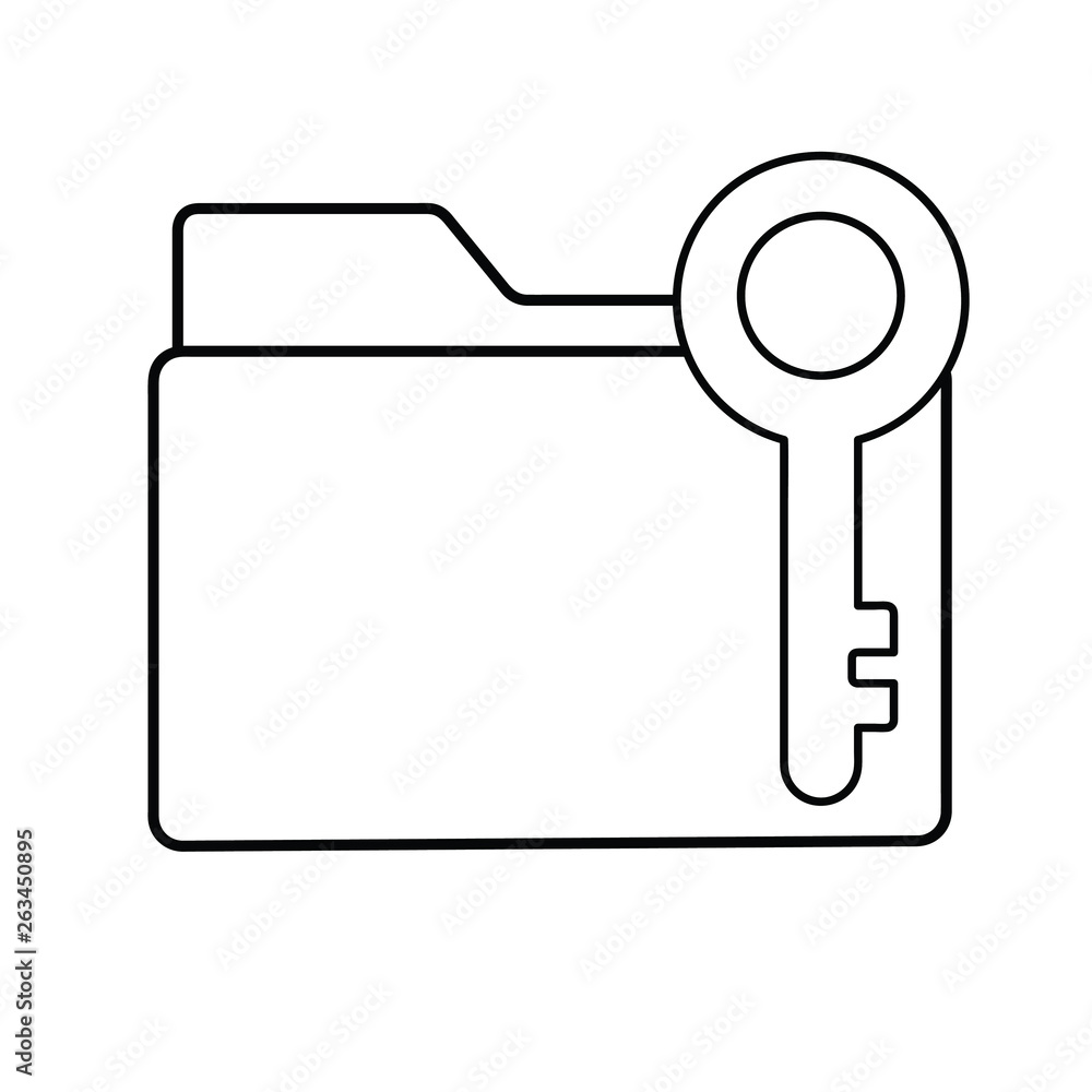 File folder line icon. Key access, lock, locked, security File folder line icon. Key access, lock, locked, security