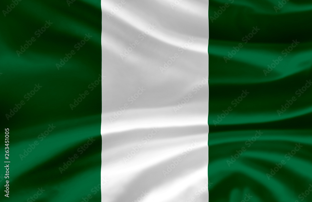 Nigeria waving flag illustration.