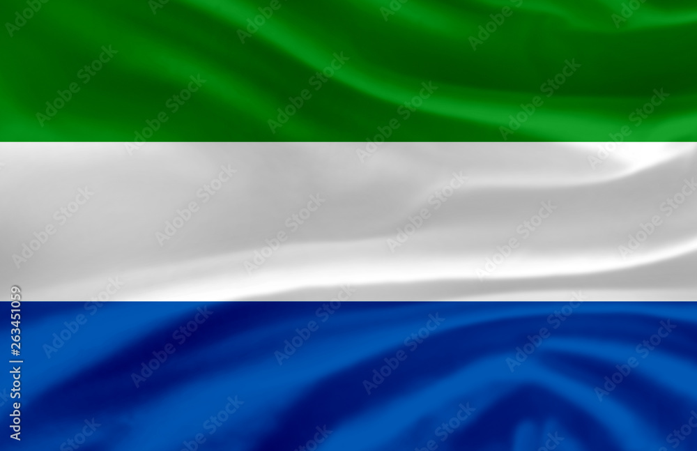 Sierra Leone waving flag illustration.