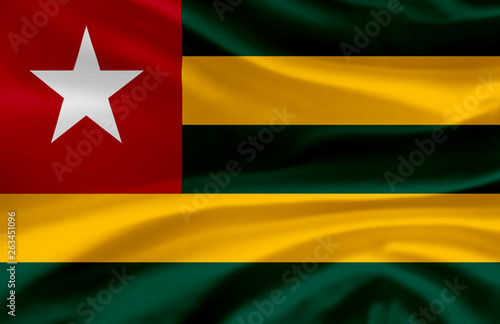 Togo waving flag illustration.