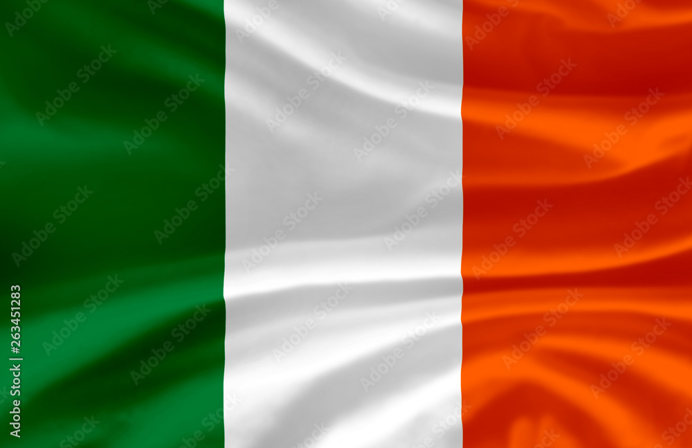Ireland waving flag illustration.