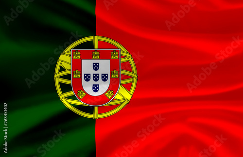 Portugal waving flag illustration.