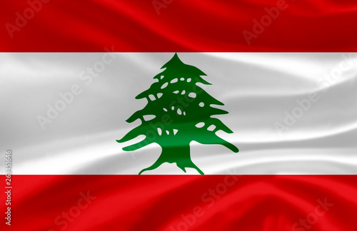 Lebanon waving flag illustration.