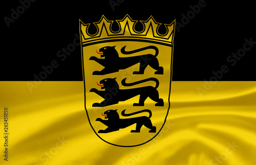Baden-Wuerttemberg waving flag illustration.