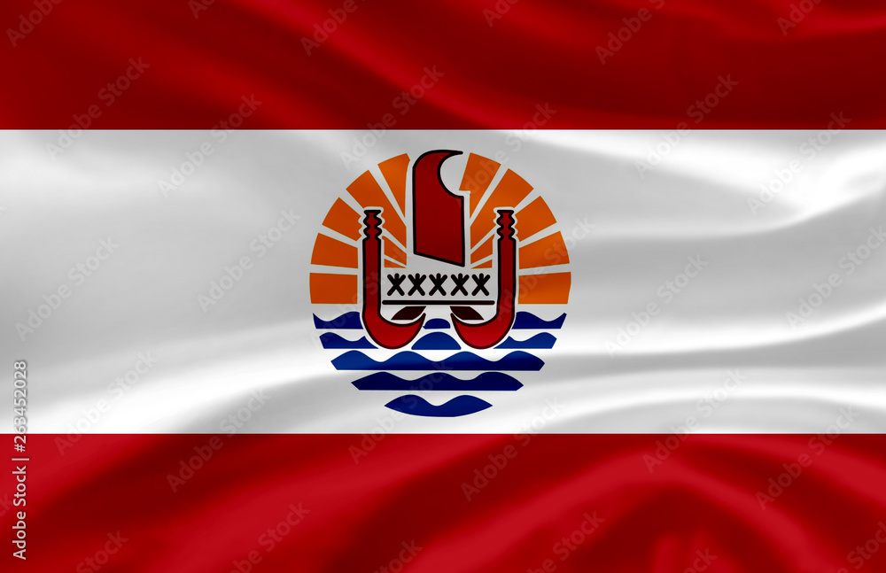 French Polynesia waving flag illustration.