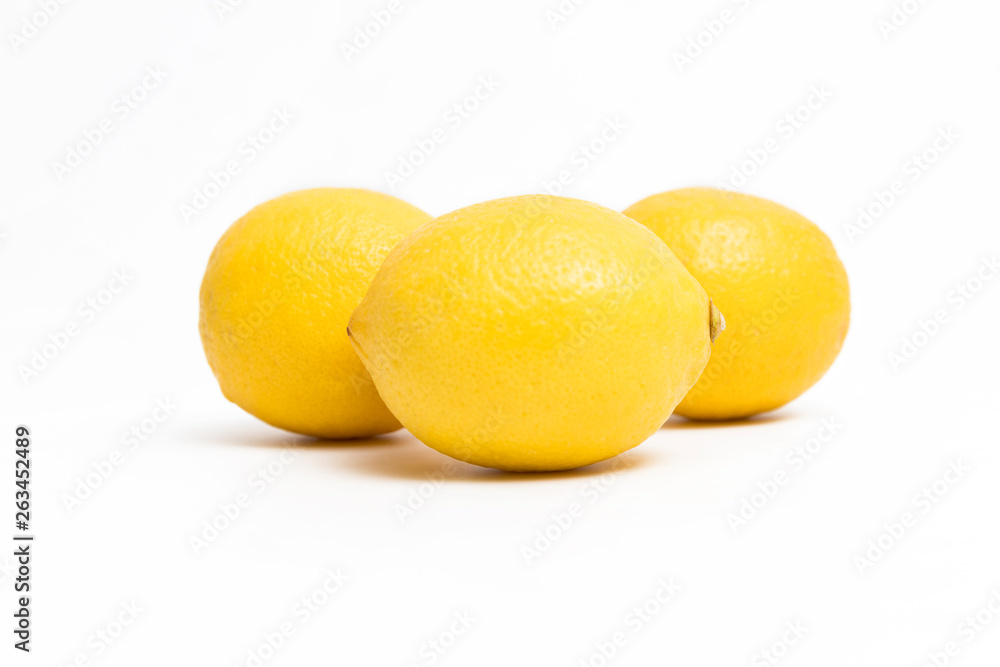 Fresh yellow lemons isolated on white backgrund. Fresh yellow lemons isolated on white backgrund.