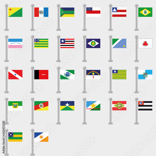 Free Download Flag Set of all States of Brazil. Vector Collection. - GFXLoad