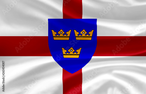 Obraz na plátne East Anglia waving flag illustration.