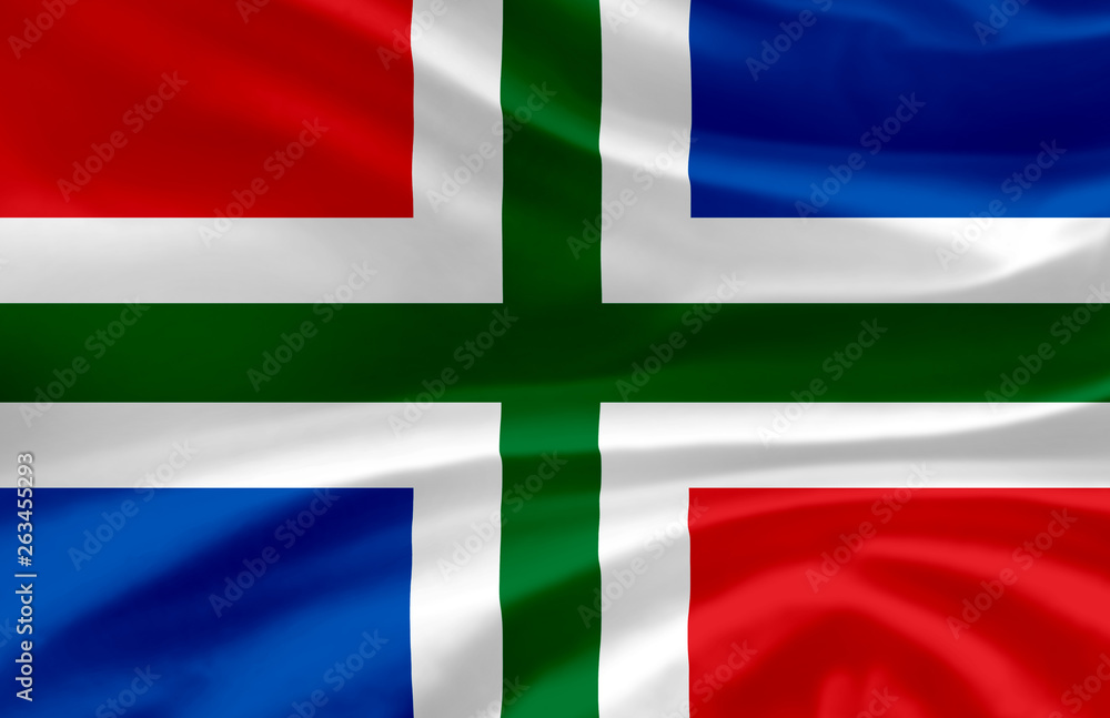 Groningen waving flag illustration. Groningen waving flag illustration.