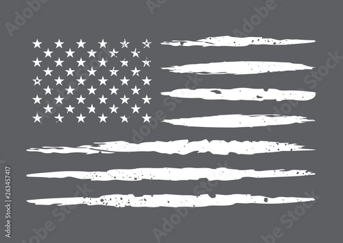Vector dirty flag of USA. Grunge American flag.