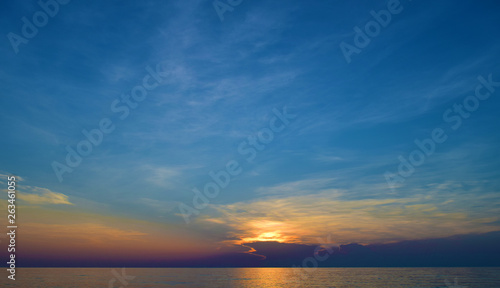 Fototapeta Naklejka Na Ścianę i Meble -  The sky, clouds, sunsets in the sea