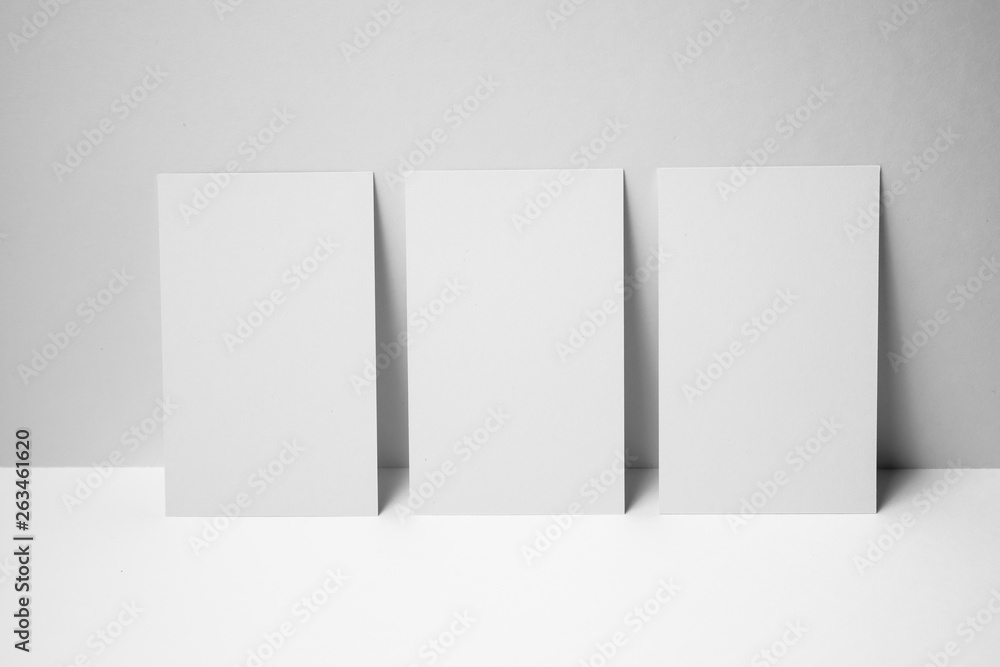 perspective view of business card on white space perspective view of business card on white space