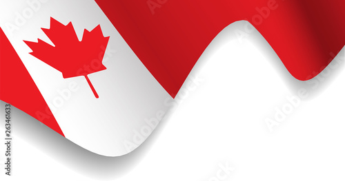 National flag of Canada waving.