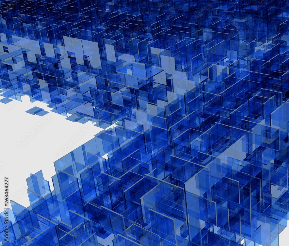 Obraz premium 青いガラスの抽象的な背景素材