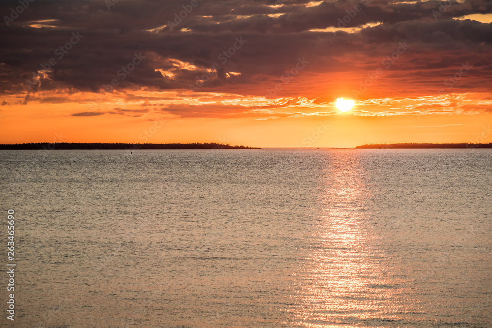 Calm evening along the coastal shoreline of Nova Scotia.