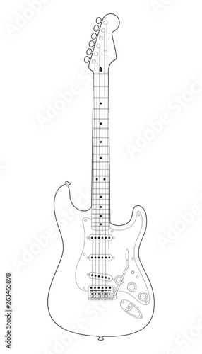 Electric guitar vector illustration isolated on white background