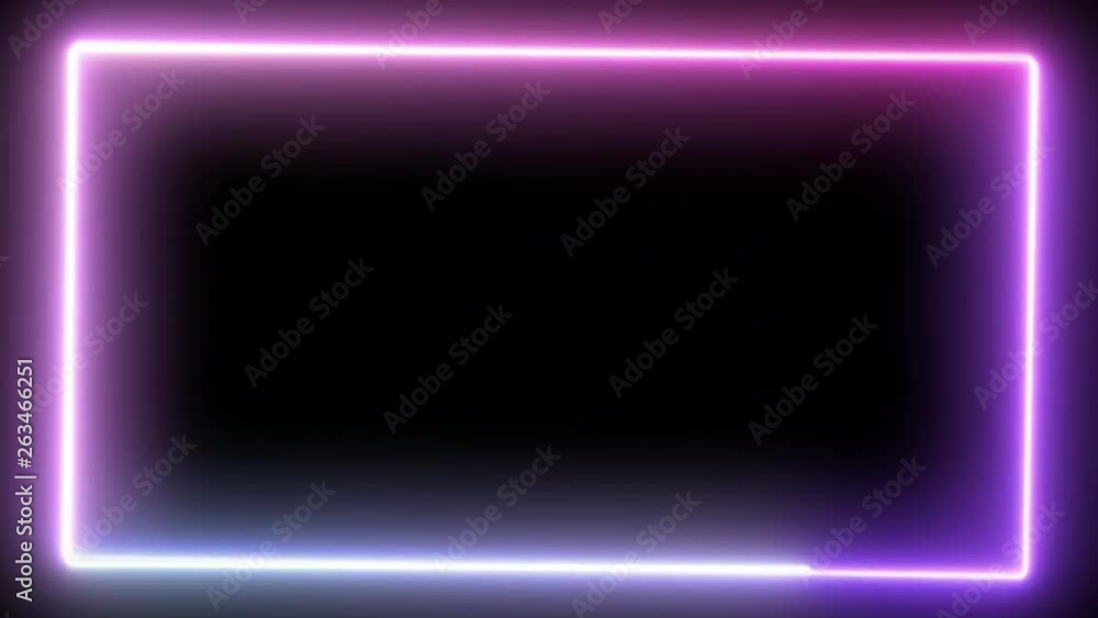Abstract neon frame, fluorescent light. Loop animation. Abstract neon frame, fluorescent light. Loop animation.
