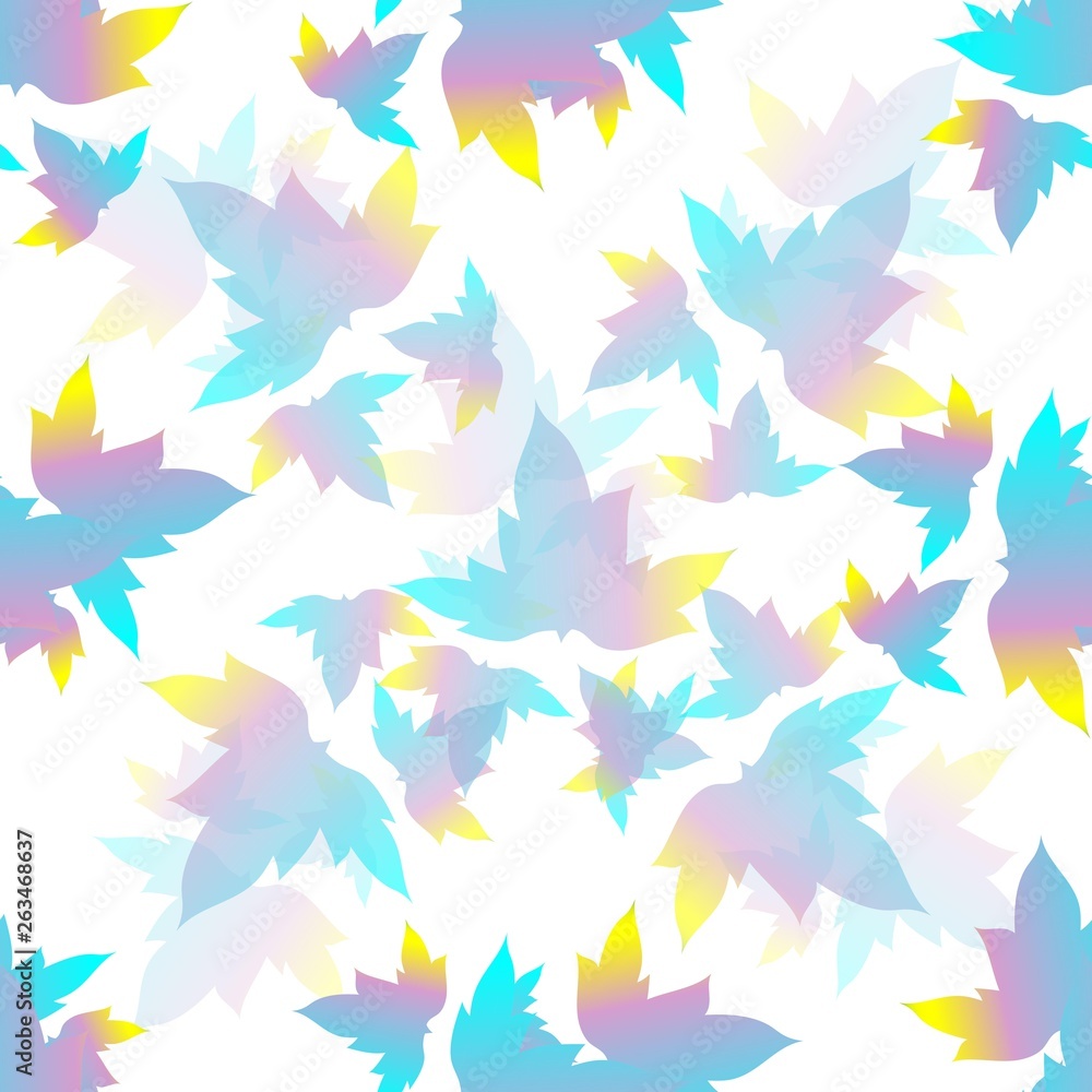 the pattern of colored leaves. white background the pattern of colored leaves. white background