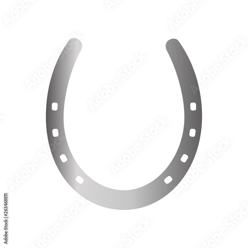 Horse shoe silver icon on background for graphic and web design. Simple vector sign. Internet concept symbol for website button or mobile app.