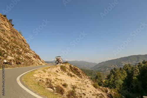 mountain bike on a mountain road