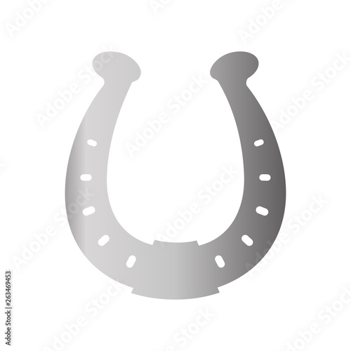 Horse shoe silver icon on background for graphic and web design. Simple vector sign. Internet concept symbol for website button or mobile app.