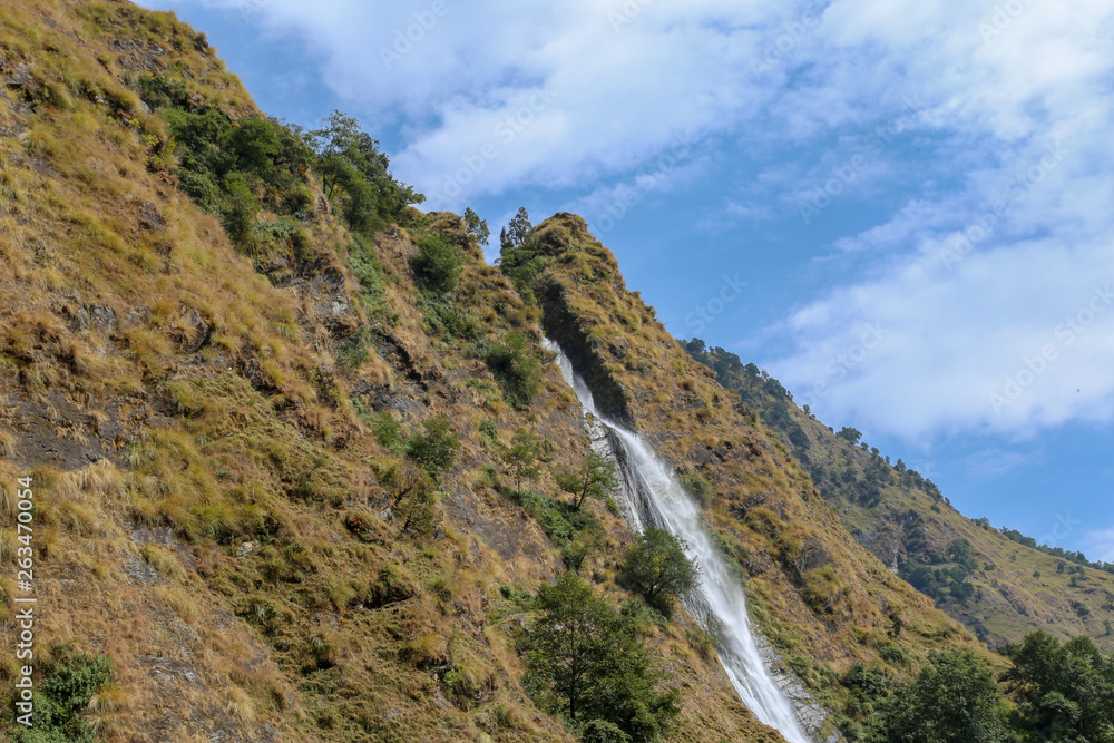 A waterfall in the himalayas A waterfall in the himalayas