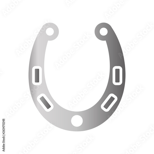 Horse shoe silver icon on background for graphic and web design. Simple vector sign. Internet concept symbol for website button or mobile app.
