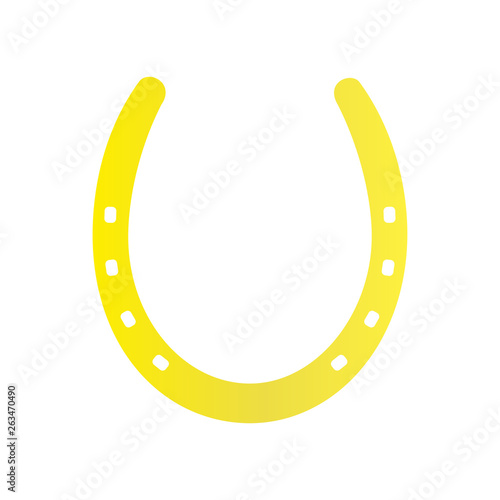 Horse shoe gold icon on background for graphic and web design. Simple vector sign. Internet concept symbol for website button or mobile app.