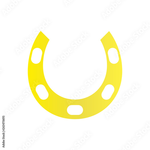 Horse shoe gold icon on background for graphic and web design. Simple vector sign. Internet concept symbol for website button or mobile app.