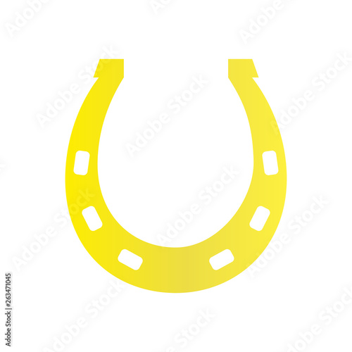 Horse shoe gold icon on background for graphic and web design. Simple vector sign. Internet concept symbol for website button or mobile app.
