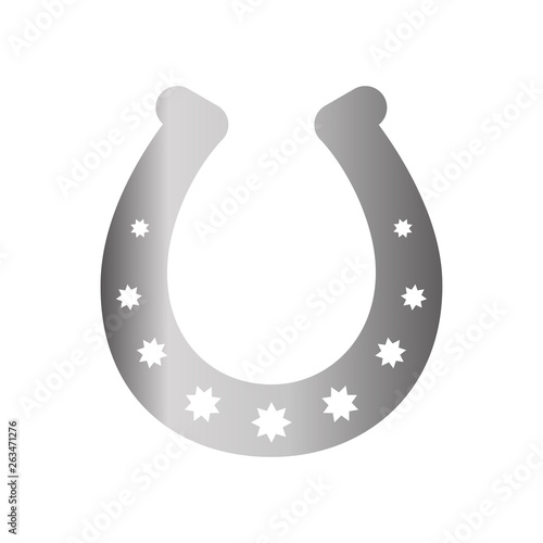 Horse shoe silver icon on background for graphic and web design. Simple vector sign. Internet concept symbol for website button or mobile app.