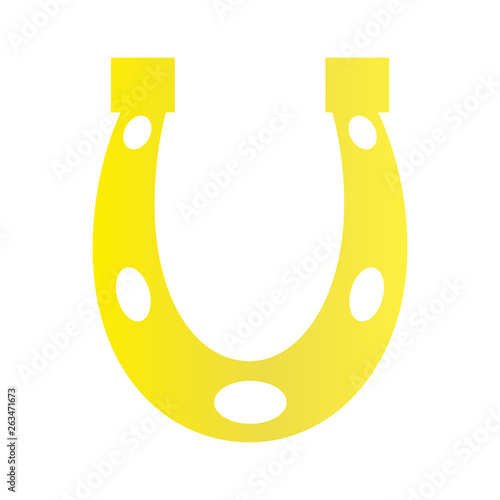 Horse shoe gold icon on background for graphic and web design. Simple vector sign. Internet concept symbol for website button or mobile app.