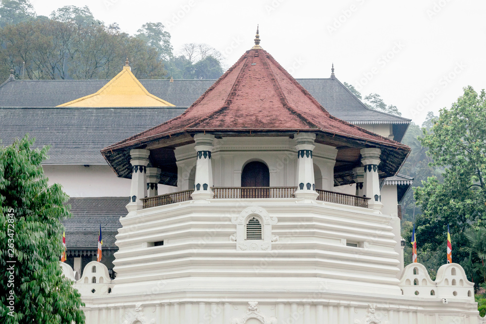 Temple of the Tooth exterior facade in Kandy, Sri Lanka Temple of the Tooth exterior facade in Kandy, Sri Lanka