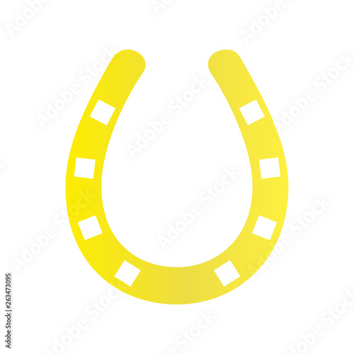 Horse shoe gold icon on background for graphic and web design. Simple vector sign. Internet concept symbol for website button or mobile app.
