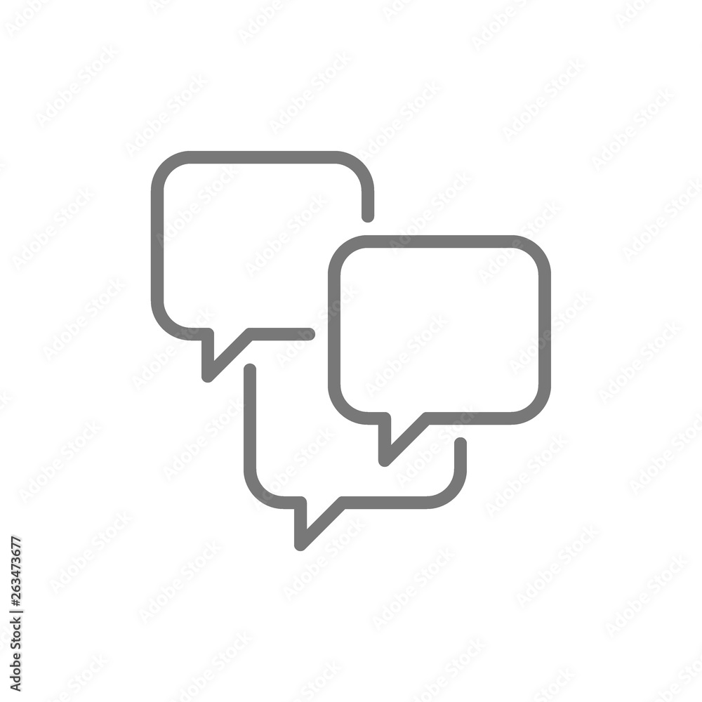 Speech bubbles, sms, chat, comments line icon.